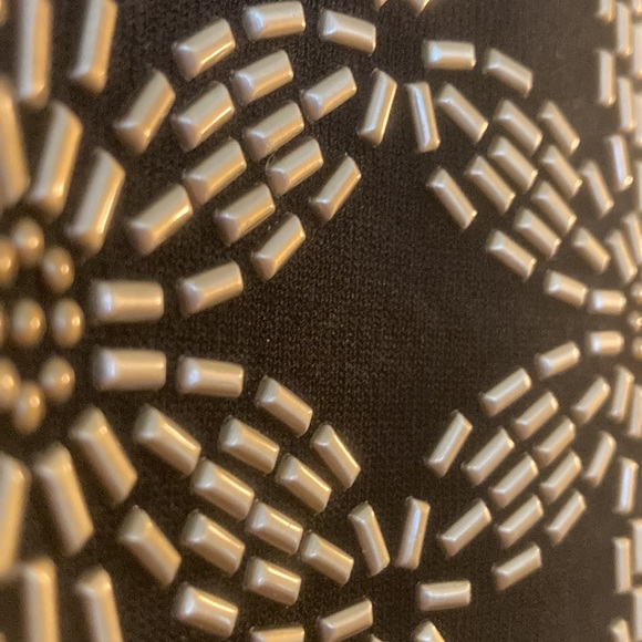 👗 MICHAEL Michael Kors XS Black Sleeveless Beaded Floral Fitted Dress Stunning! - Picture 4 of 11